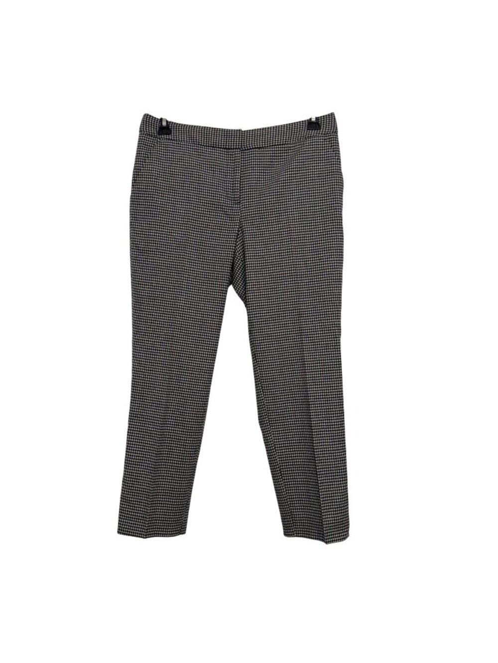 Talbots Hampshire Women Houndstooth Petites 10P Black Slim Fit Pant Wool Blend